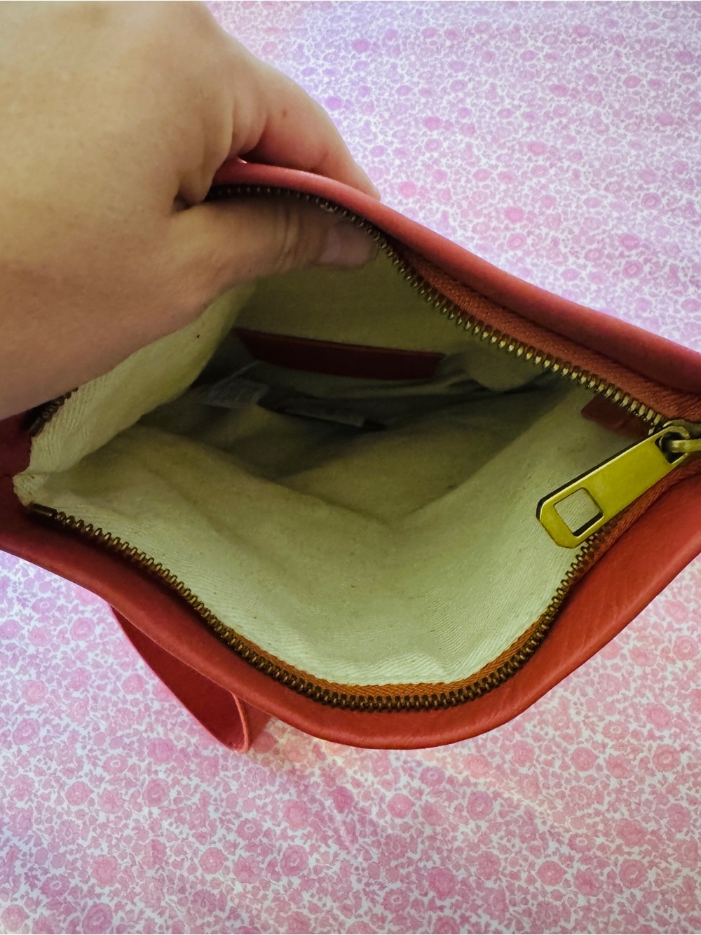J. Crew Leather Fold-Over Wristlet Clutch - Picture 2 of 3